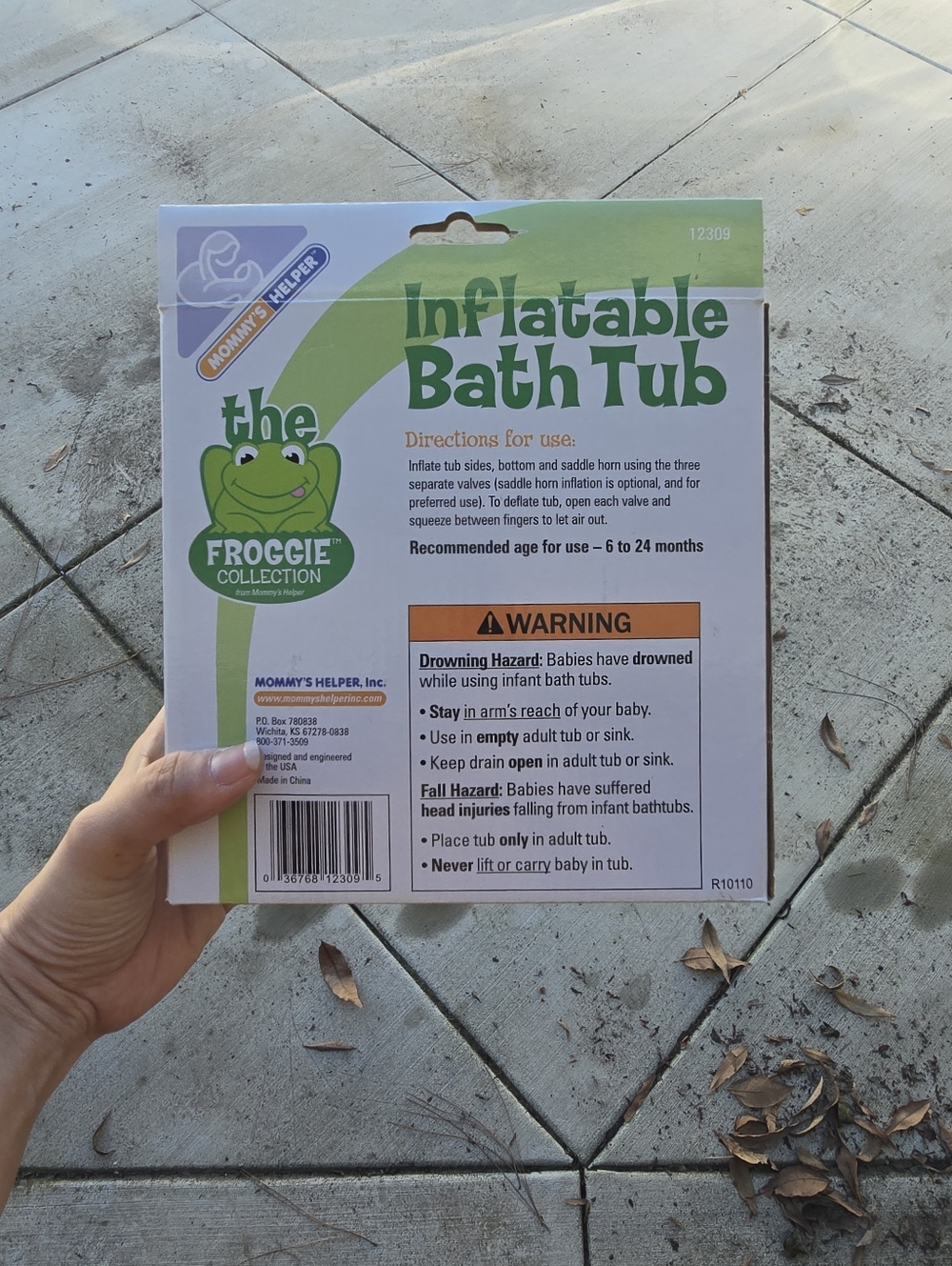 Froggie Collection Inflatable Bath Tub - Green